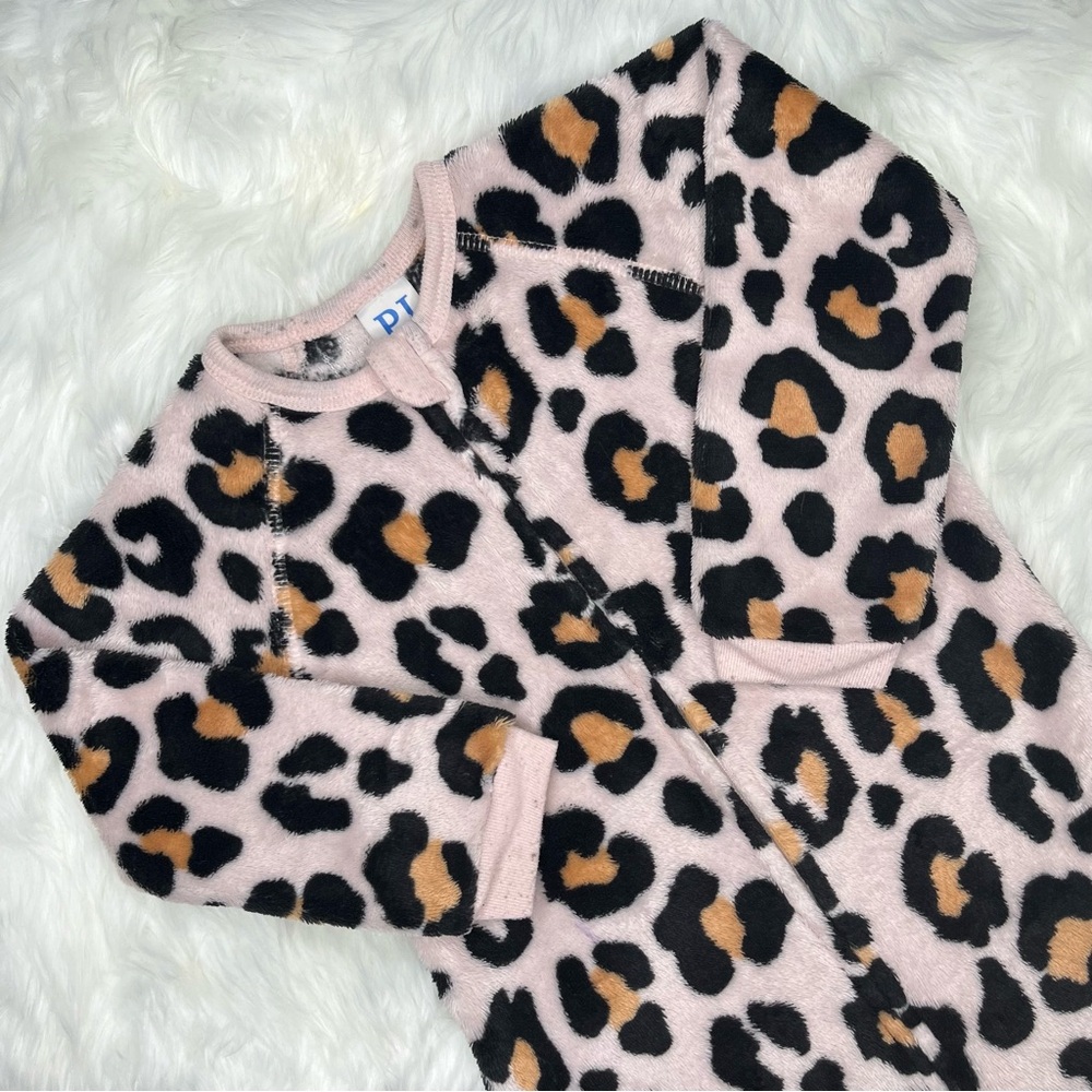 Children’s Place Leopard Print Footed Fleece Kids Pajamas
